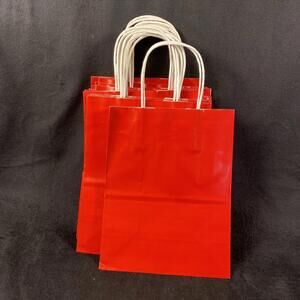 Gift Bag Red White Handles 8.5” X 10.5”X 5” Lot Of 16